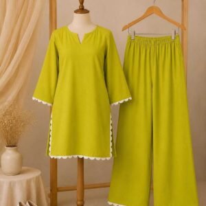 Taliinisa Scallop Border Cotton 2-Piece Suit