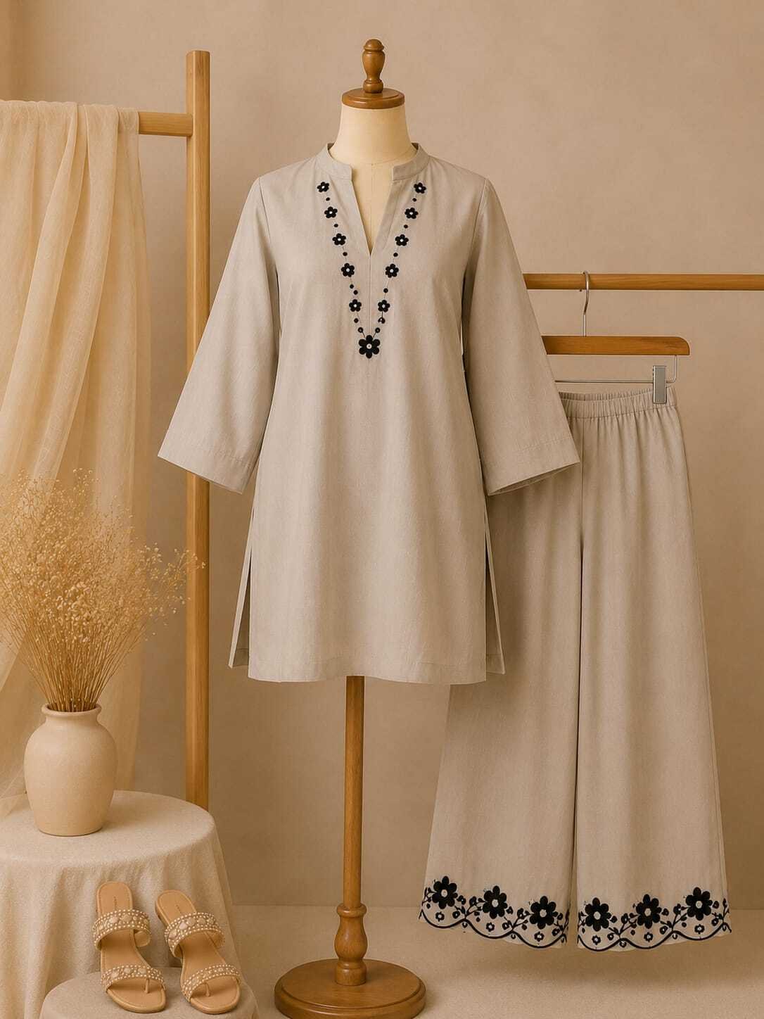 Taliinisa Formal Wear 2-Piece Embroidered Cotton Suit